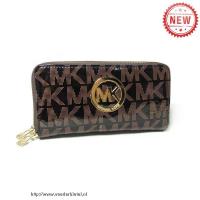 michael kors logo signature glad groot koffie portefeuilles Outlet Almere q7d4x619